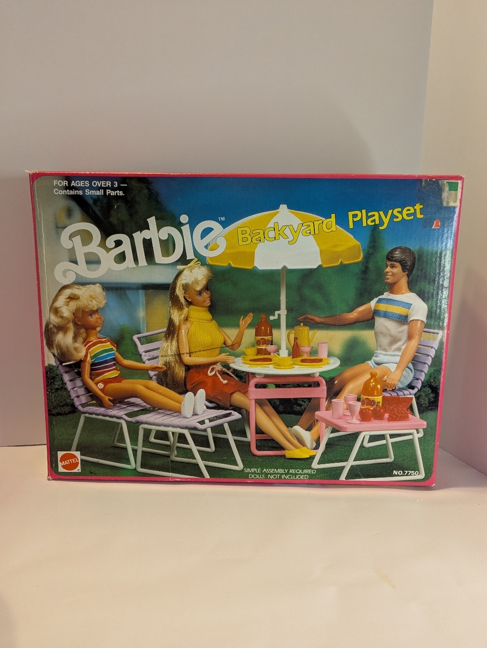 Vintage 1989 Mattel Barbie Backyard Playset With Box & Accessories NOT COMPLETE